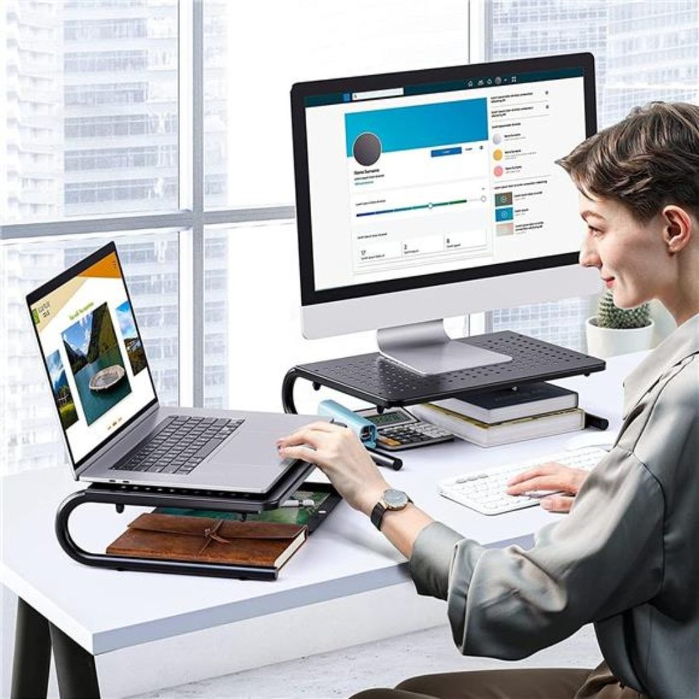 Monitor Stand Riser, Monitor Riser,Laptop Shelf w/Vented for Screen - Picture 5 of 7